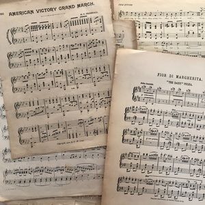 Vintage 20 Page (40 if you count both sides) Music Sheet Ephemera Pack